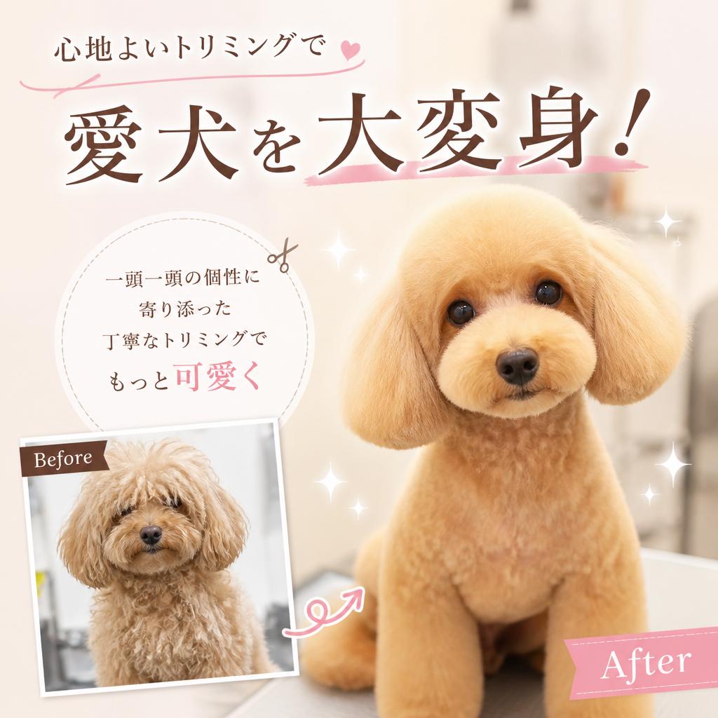心地よいトリミングで愛犬を大変身！