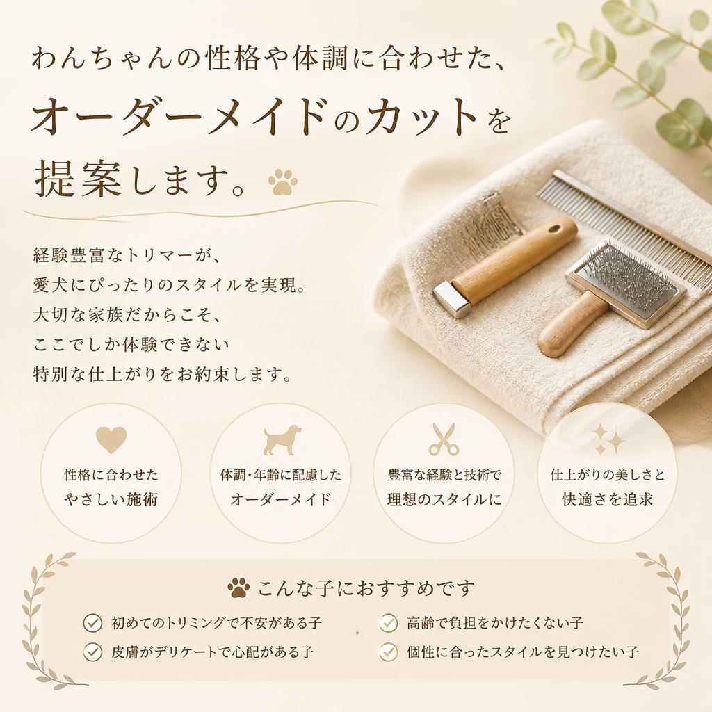 一頭一頭に寄り添う丁寧なカット