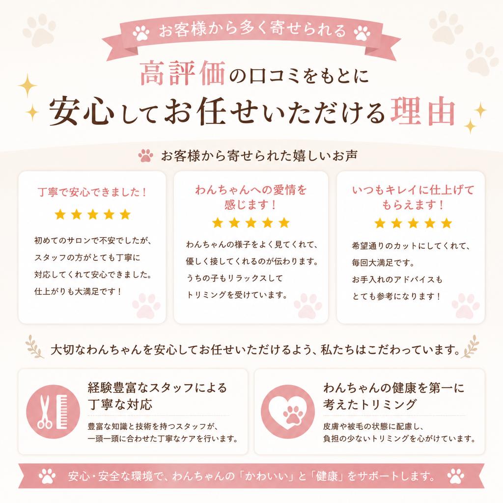 高評価の口コミが物語る信頼性