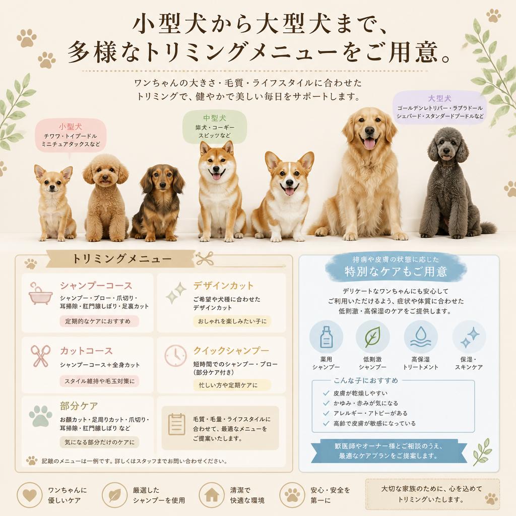 こだわりのケアメニュー