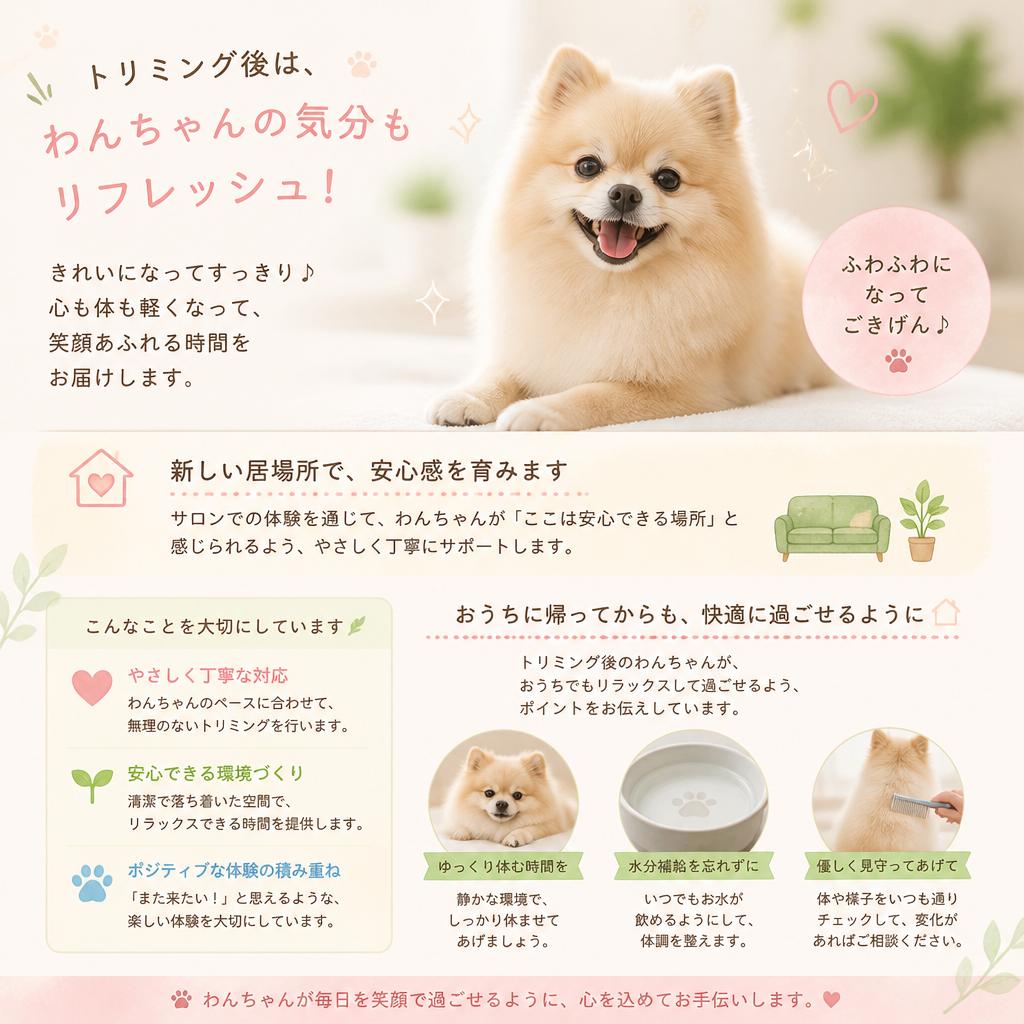 トリミング後の楽しみ