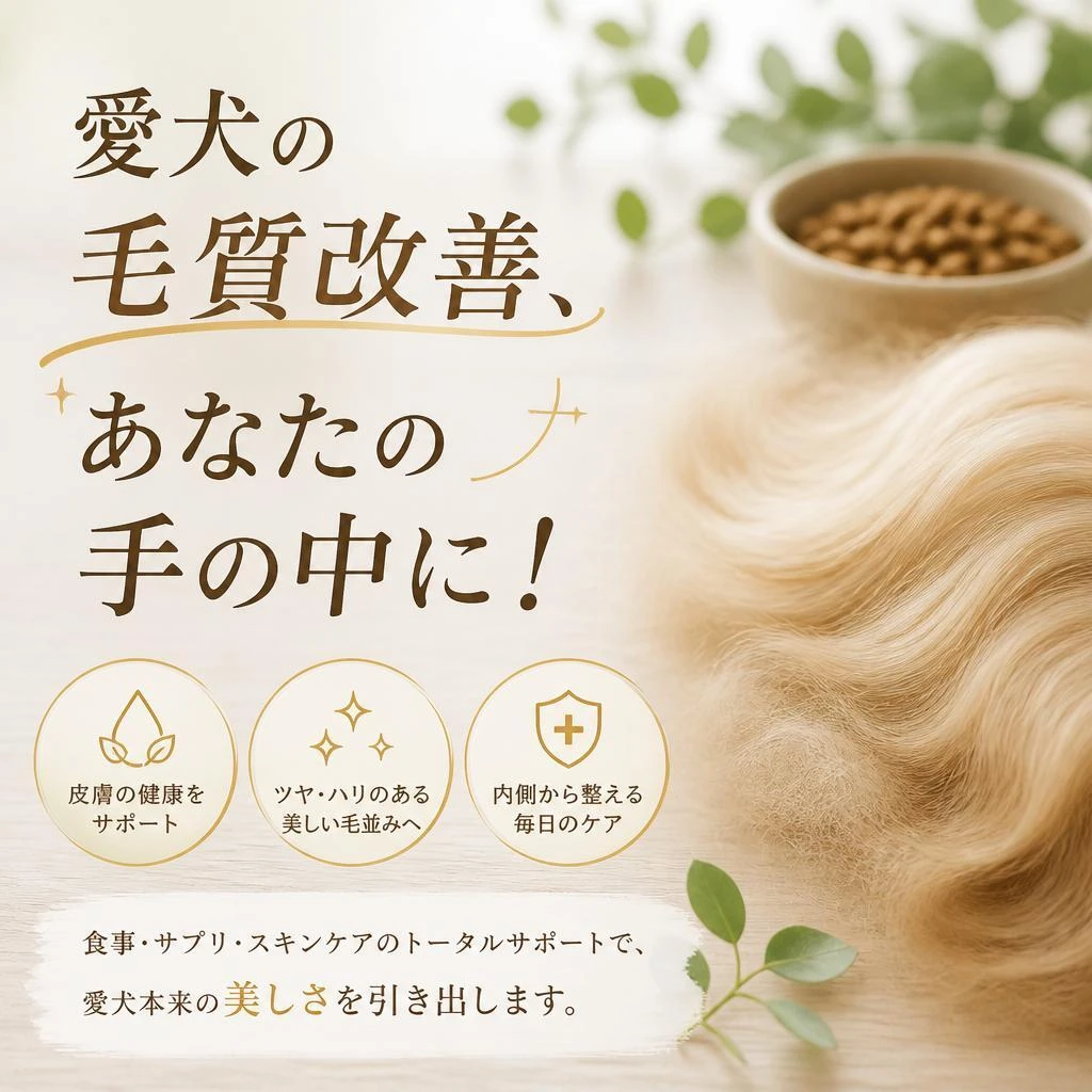 愛犬の毛質改善、あなたの手の中に！